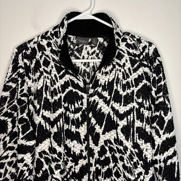 TRAVELERS COLLECTION by CHICO'S Long Sleeve Cardigan Womens 3(Large) Black White - Picture 1 of 5